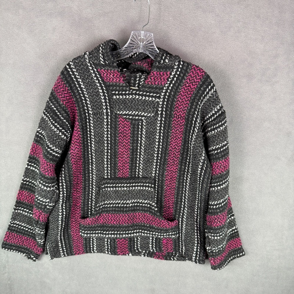 Baja Joe Pull Over Hoodie Drug Rug M Weave Vintage‎ 90s Grunge Y2K Skate Mens